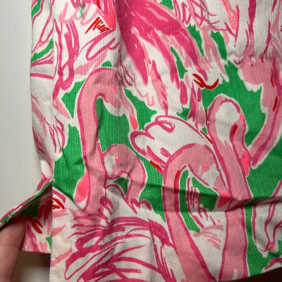 Lilly Pulitzer Marigold Skort Prep Green Pink Colony Size 4 EUC Flamingo - Picture 3 of 8